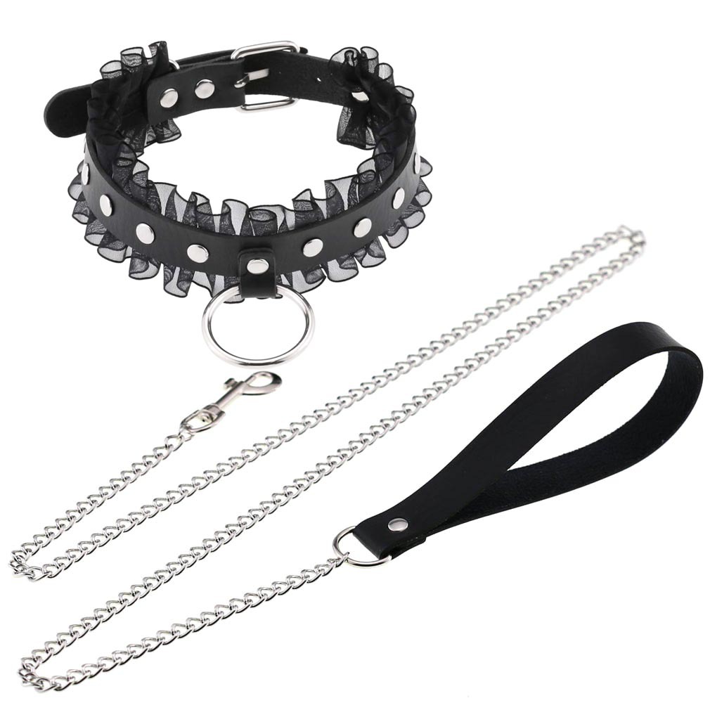 Women'S Emo Accessories - 男性と女性のためのセクシーなレースのネックレス,パンクと金属のリベットが付いた宝石