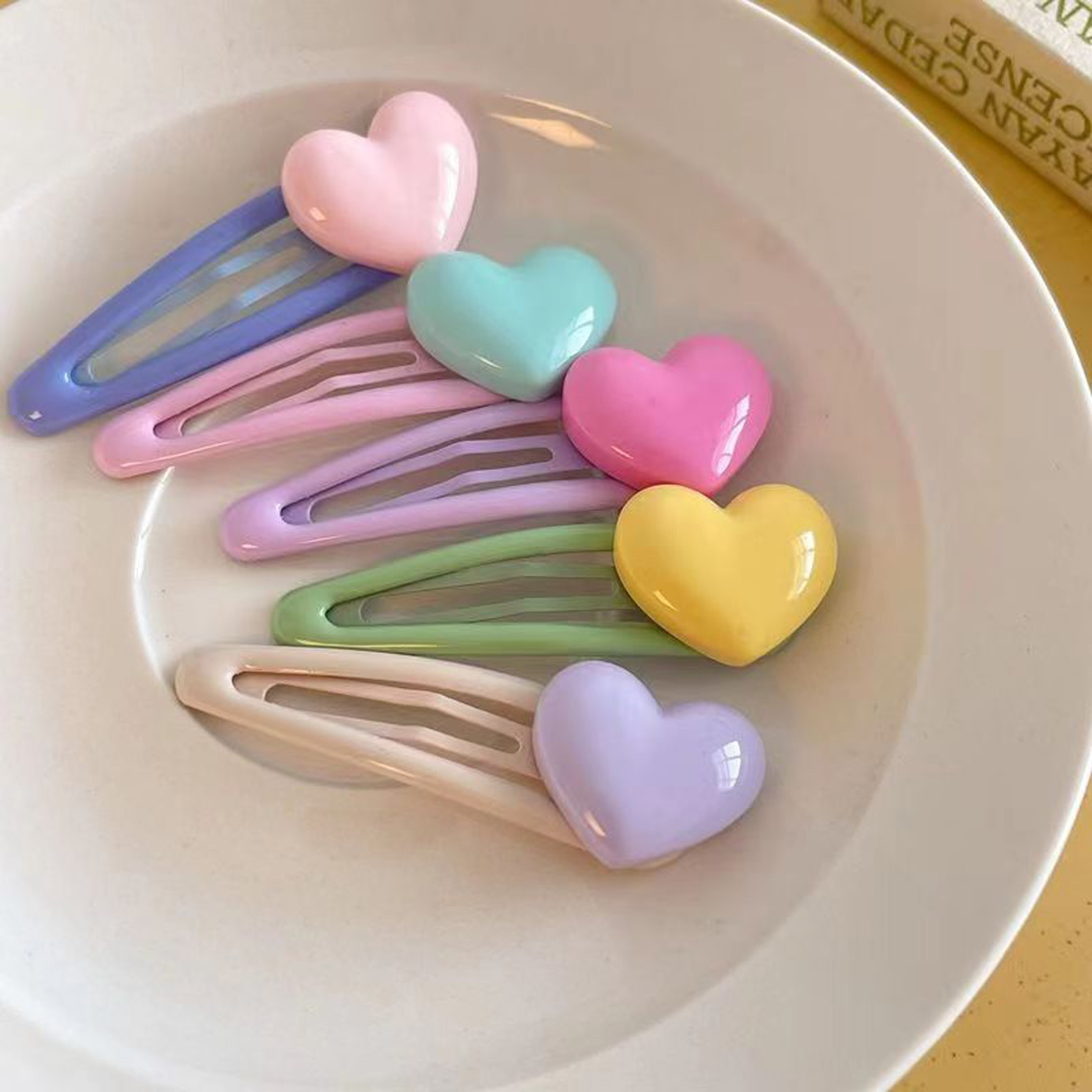 Women Accessories Wholesale China - 5 個漫画ハートヘアクリップノンスリップハート装飾樹脂ヘアバレッタヘッドバンド韓国ヘアアクセサリー帽子卸売