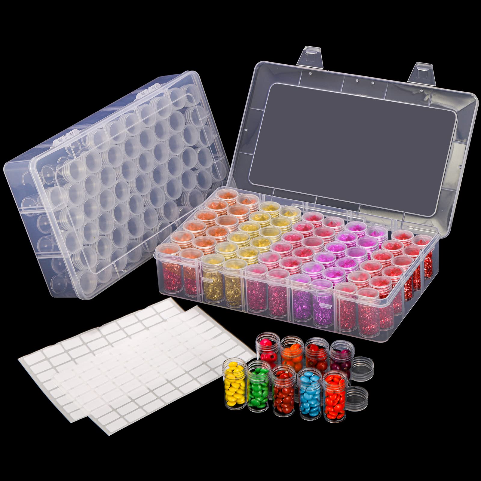 Women Accessories Box - 1pc 24/30//38/60 スロットプラスチック収納ボックス、DIY ダイヤモンドペインティングツールビーズチャームジュエリーアクセサリーオーガナイザーボックス
