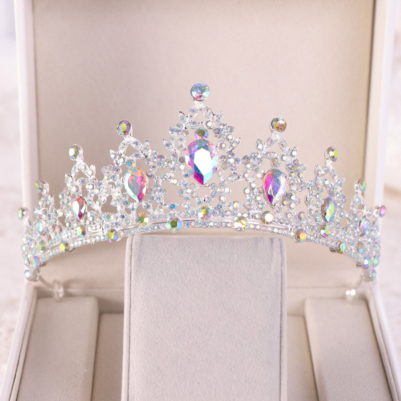 Queen Accessories - ファッションウェディングヘアアクセサリーブライダルヘッドドレスティアラバロックラインストーンクリスタルクラウンパーティープロムクイーンジュエリークラウンギフト
