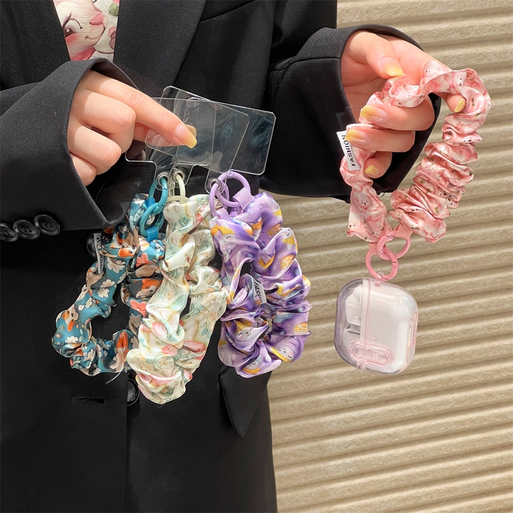 Women'S Key Accessories - 女性用シルクサテンシュシュ、ユニバーサルフォンストラップ（クリップ付き）、リストストラップ、落下防止チェーン（キーホルダー、イヤホン用）