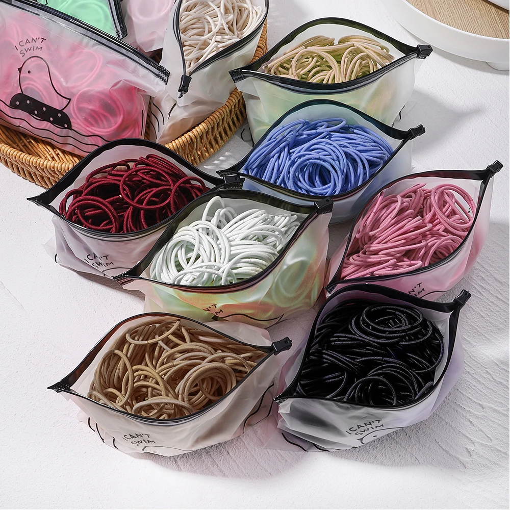 Women Accessories Wholesale China - 50 個高弾性ゴムバンド女性女の子黒髪ネクタイ子供子供ワイドポニーテールホルダーヘアアクセサリー卸売