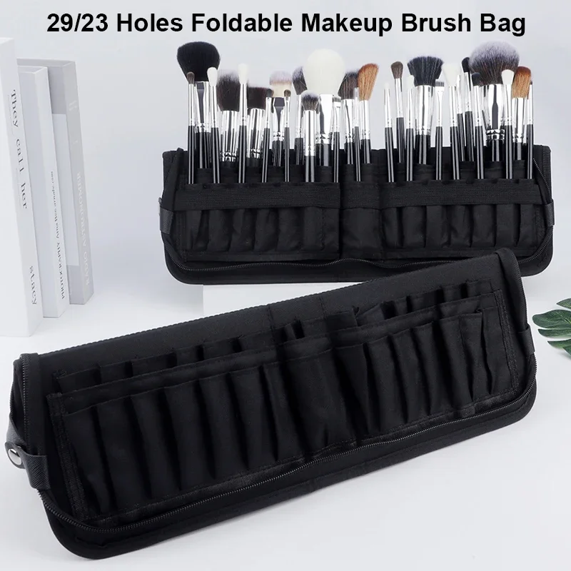 Women Accessories Box - 29/23 穴折りたたみ化粧ブラシバッグ女性化粧ブラシツールバッグオーガナイザートラベルパウダー化粧品セットトイレタリーケースホルダー