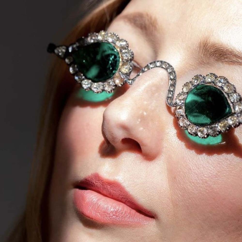 Women Accessories Dropshipping - Stonefans-女性用ウォータードロップサングラス、ラインストーンフレーム、ウェディングフェイスアクセサリー、インファッション、ウェディングギフト、グリーン、2024