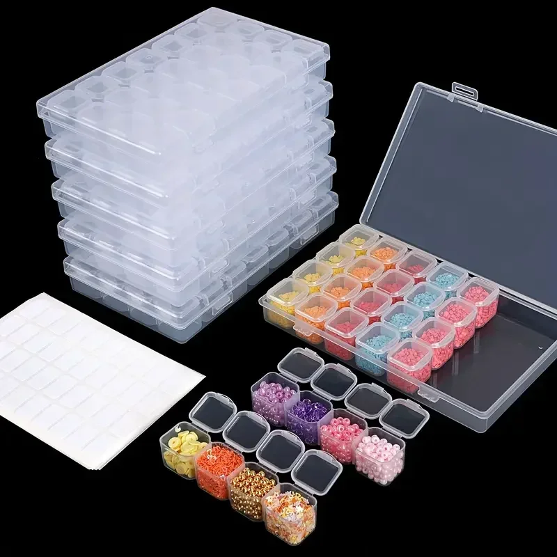 Women Accessories Box - 28グリッドダイヤモンドペインティングツール収納ボックス、ダイヤモンドペインティング刺繍アクセサリーコンテナ