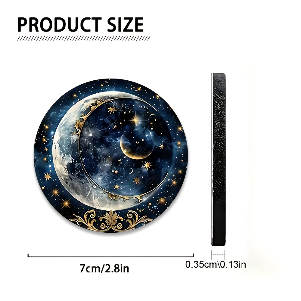2個入り 星月柄 車用カップコースター - 耐久性のある滑り - Women Accessories Box のレビューと価格