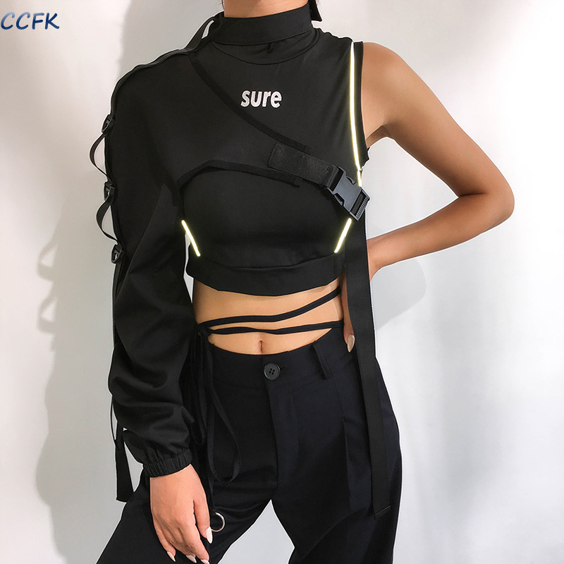 Y2k-女性用反射モデルTシャツ,女の子用パンクウェア,不規 - Women'S Emo Accessories のレビューと価格