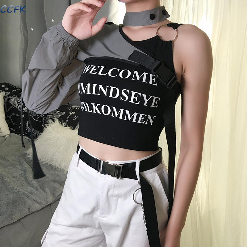 Y2k-女性用反射モデルTシャツ,女の子用パンクウェア,不規 - Women'S Emo Accessories のレビューと価格