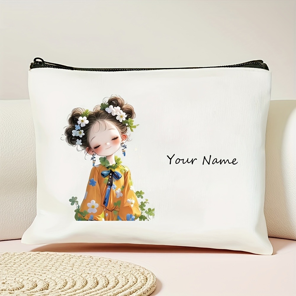 韓国風アニメガール化粧バッグカスタム名/テキストビューティー - Women Accessories Box のレビューと価格