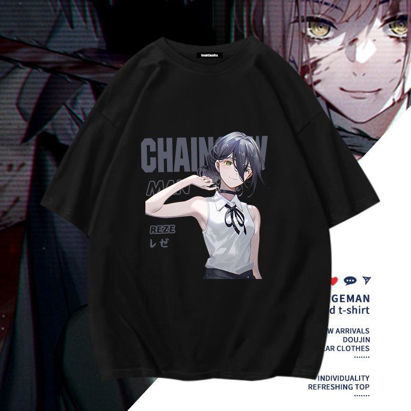 チェーンソーマンアニメマキマポチタ周辺半袖 Tシャツ面白い女 - Women'S Accessories Clothing のレビューと価格