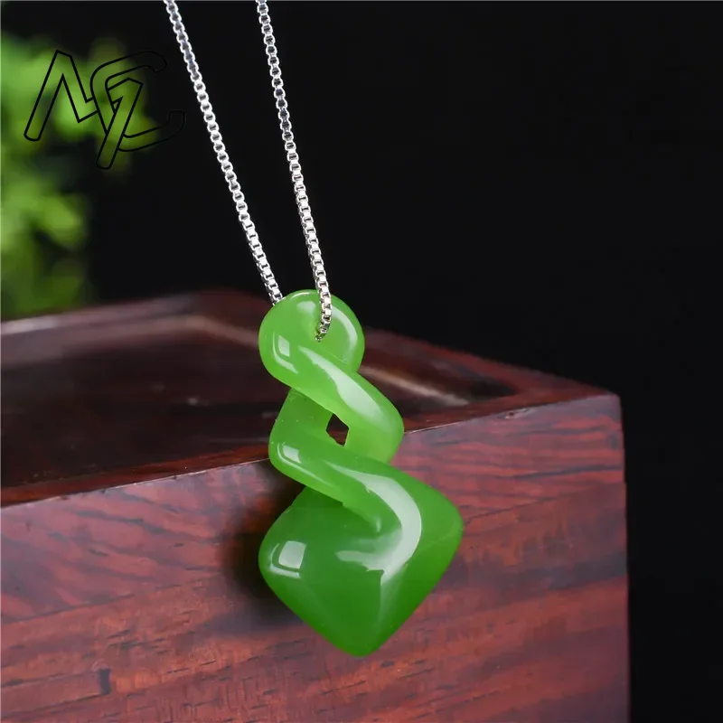 天然Hetian翡翠グリーンカラーペンダントファッションアク - Women Accessories Dropshipping のレビューと価格