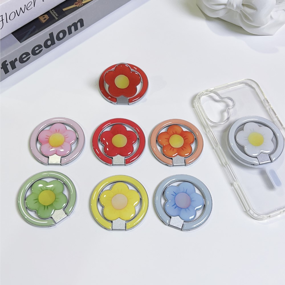 花型マグネット式折りたたみキックスタンド付きスマホリングホル - Women Accessories Dropshipping のレビューと価格
