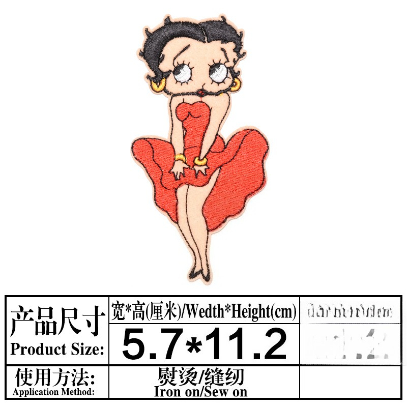 ベティ・ブープパッチ高色値アニメ漫画キャラクタープリント男女 - Women'S Accessories Clothing のレビューと価格