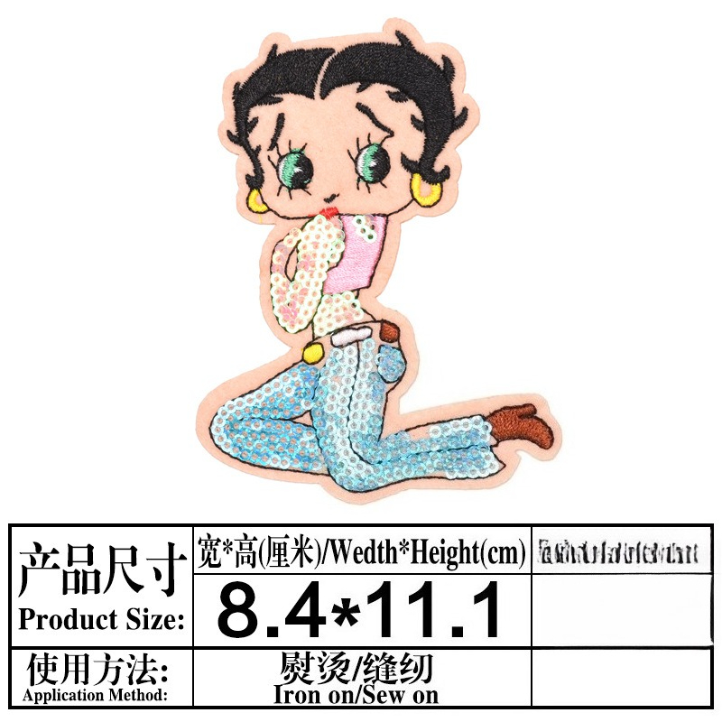 ベティ・ブープパッチ高色値アニメ漫画キャラクタープリント男女 - Women'S Accessories Clothing のレビューと価格