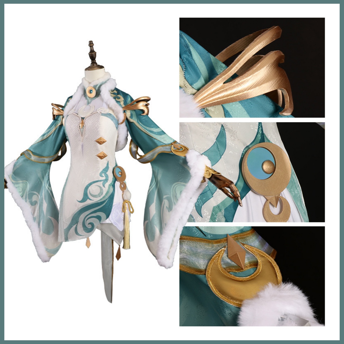 ゲーム Zibai コスプレ衣装緑白馬の瞬間的な春中国袍スタ - Women'S Accessories Clothing のレビューと価格