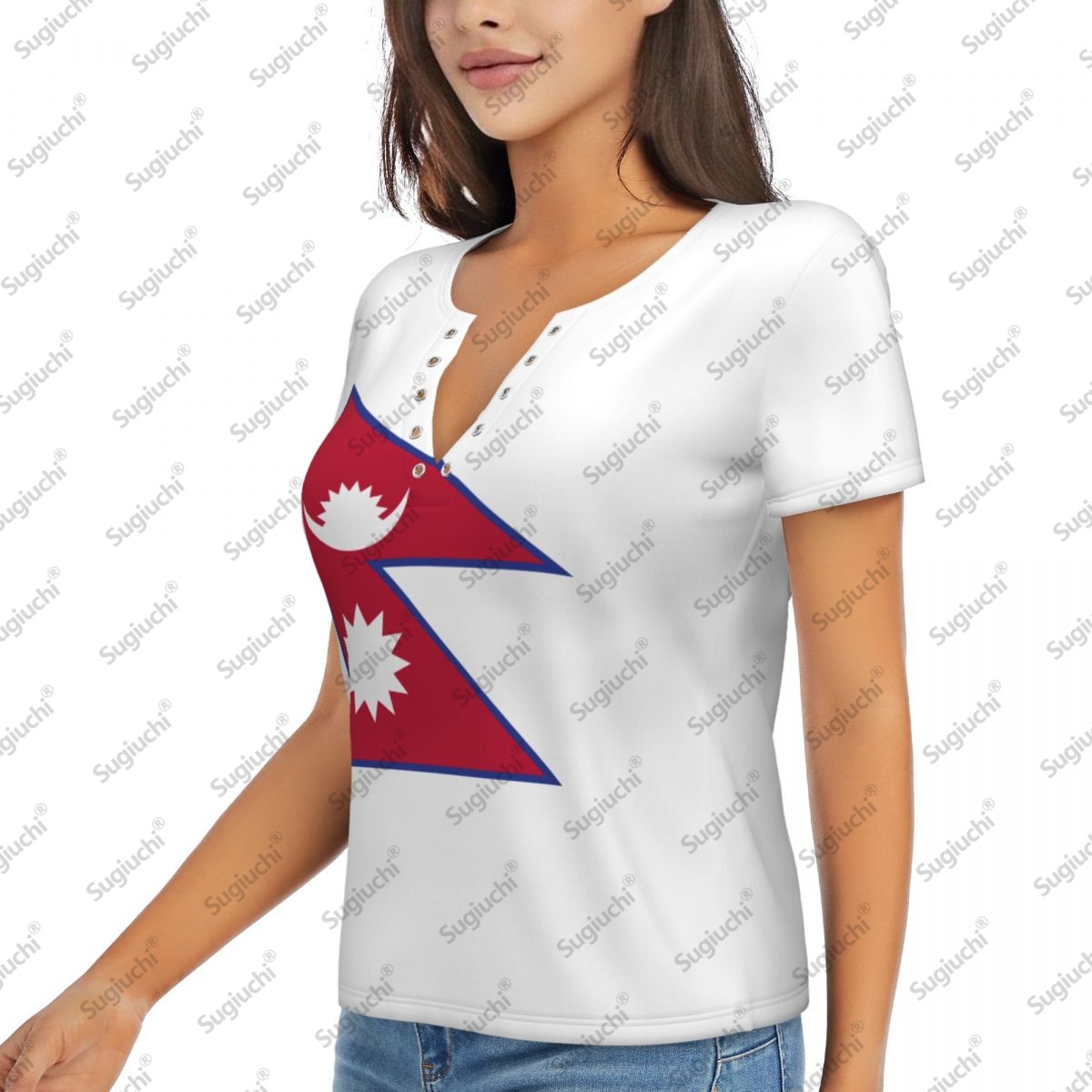 2025 ネパール国旗セクシーなディープ V ネック女性 3 - Women Accessories Nepal のレビューと価格