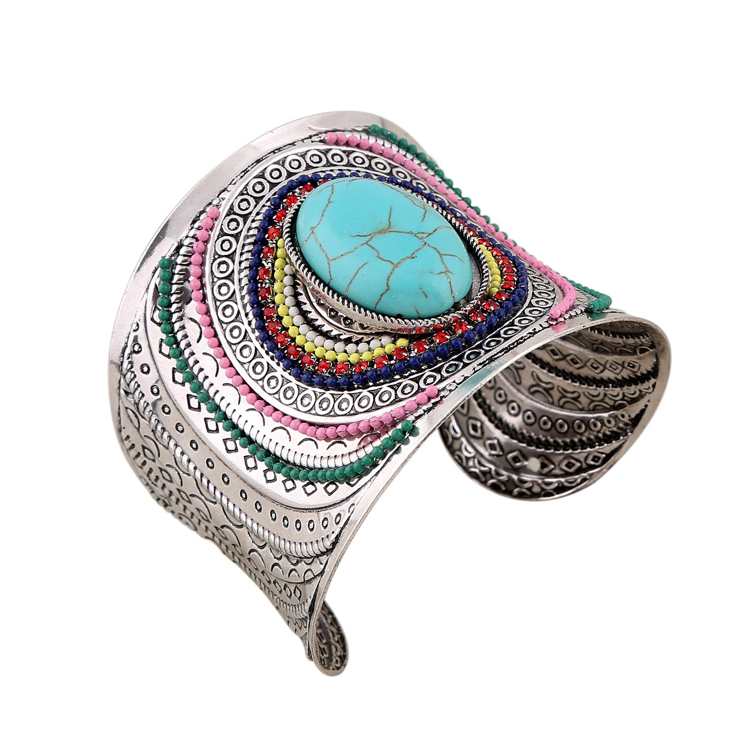 手作りの精巧な彫刻が施されたネパールのエスニックカフ - お - Women Accessories Nepal のレビューと価格
