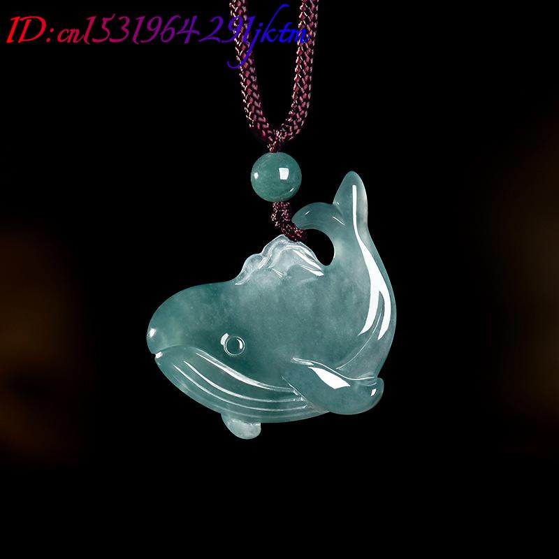 天然ビルマ翡翠クジラペンダントネックレスアクセサリー本物の翡 - Woman Accessory のレビューと価格