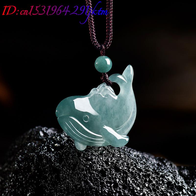 天然ビルマ翡翠クジラペンダントネックレスアクセサリー本物の翡 - Woman Accessory のレビューと価格