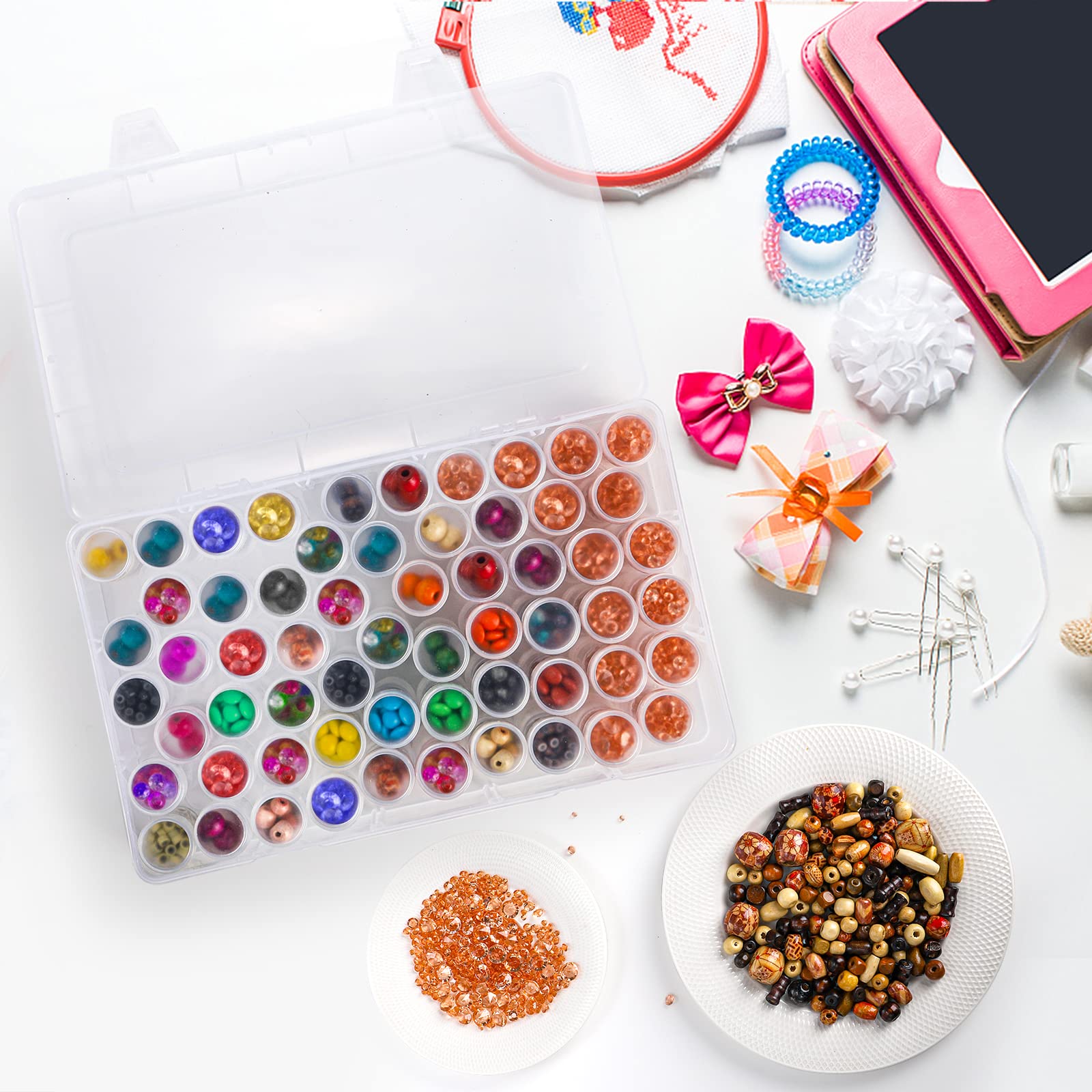 1pc 24/30//38/60 スロットプラスチック収納ボ - Women Accessories Box のレビューと価格