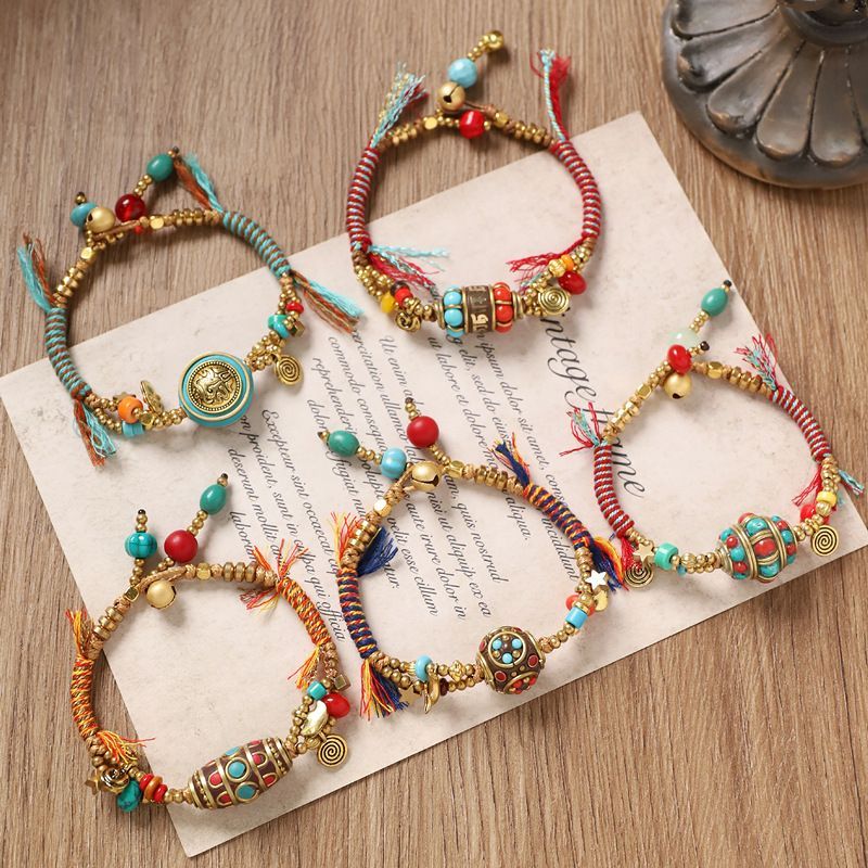 チベットレトロ織りブレスレット ネパール銅ビーズ エイリアン - Women Accessories Nepal のレビューと価格