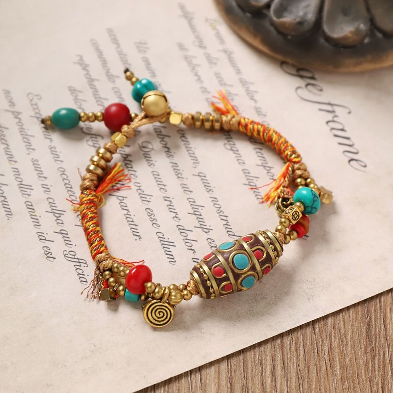 チベットレトロ織りブレスレット ネパール銅ビーズ エイリアン - Women Accessories Nepal のレビューと価格