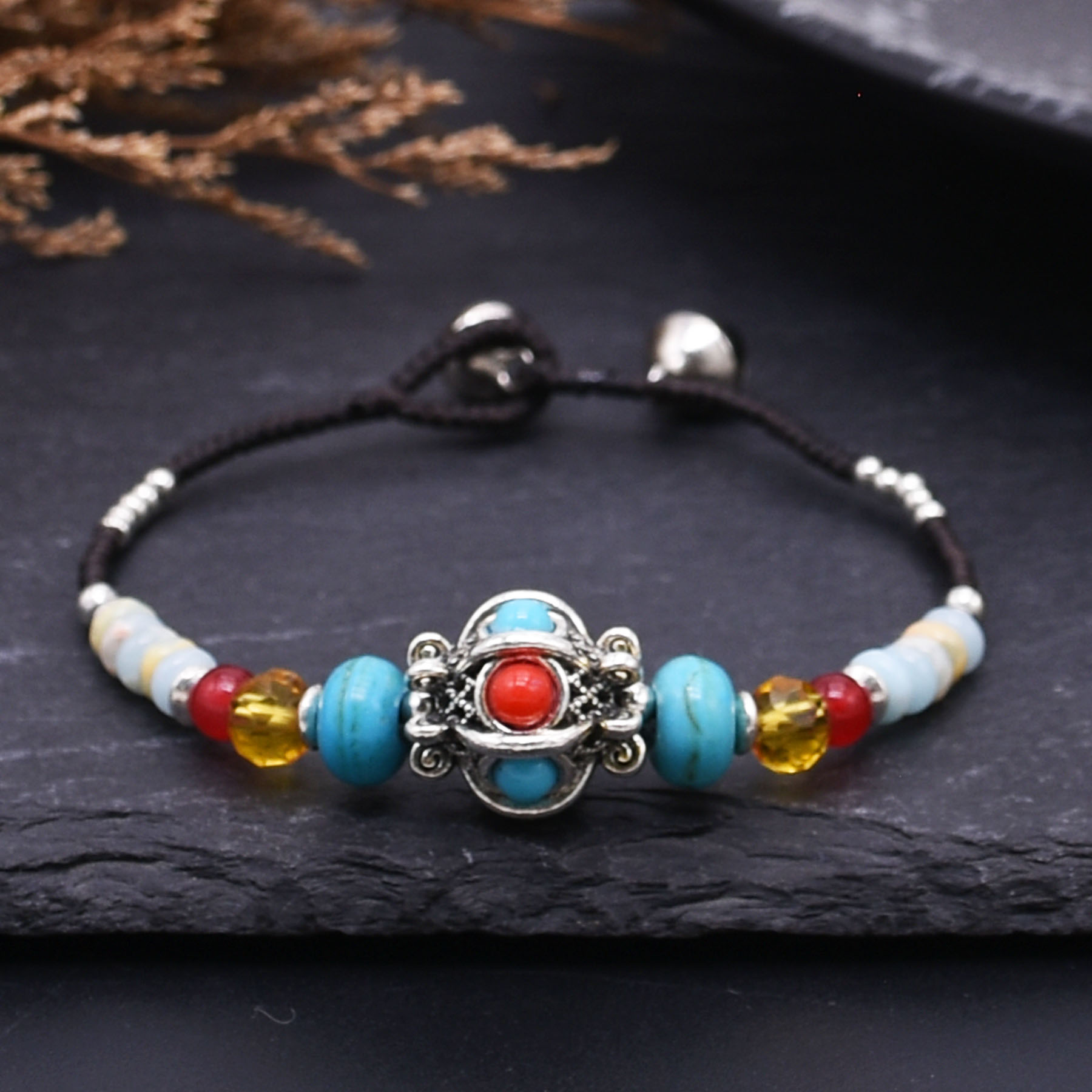 エスニック手作り織りロープチベットブレスレット、男女兼用、レ - Women Accessories Nepal のレビューと価格