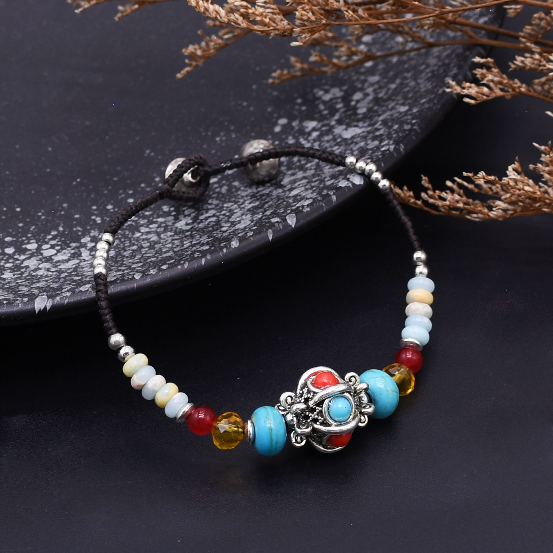 エスニック手作り織りロープチベットブレスレット、男女兼用、レ - Women Accessories Nepal のレビューと価格