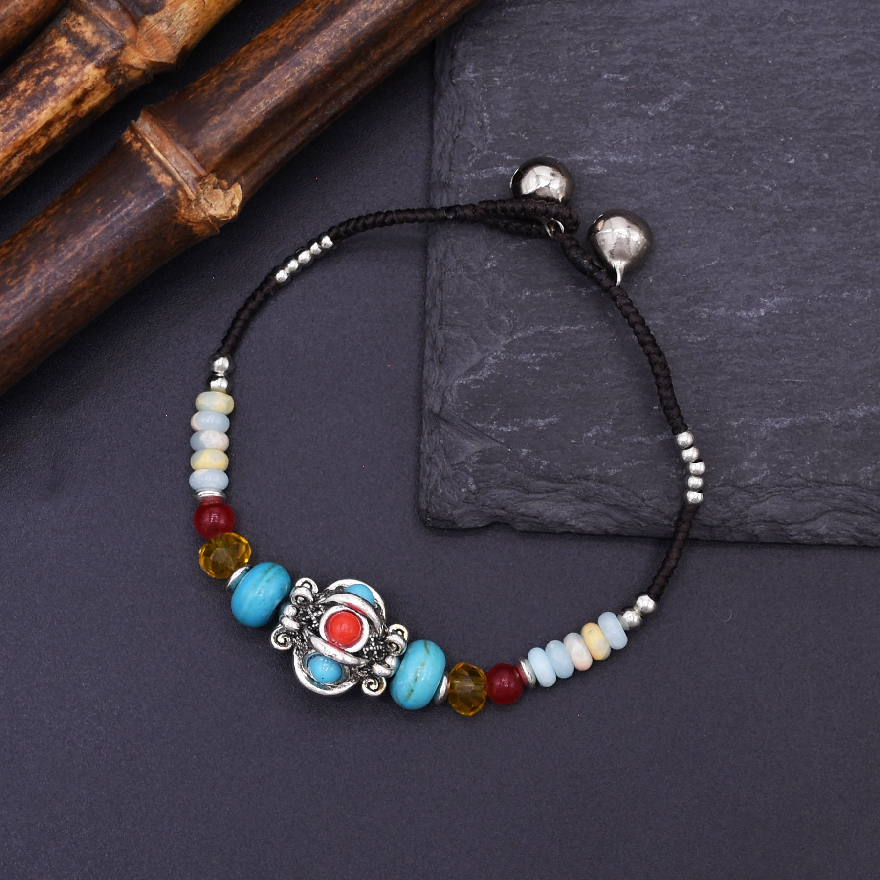 エスニック手作り織りロープチベットブレスレット、男女兼用、レ - Women Accessories Nepal のレビューと価格