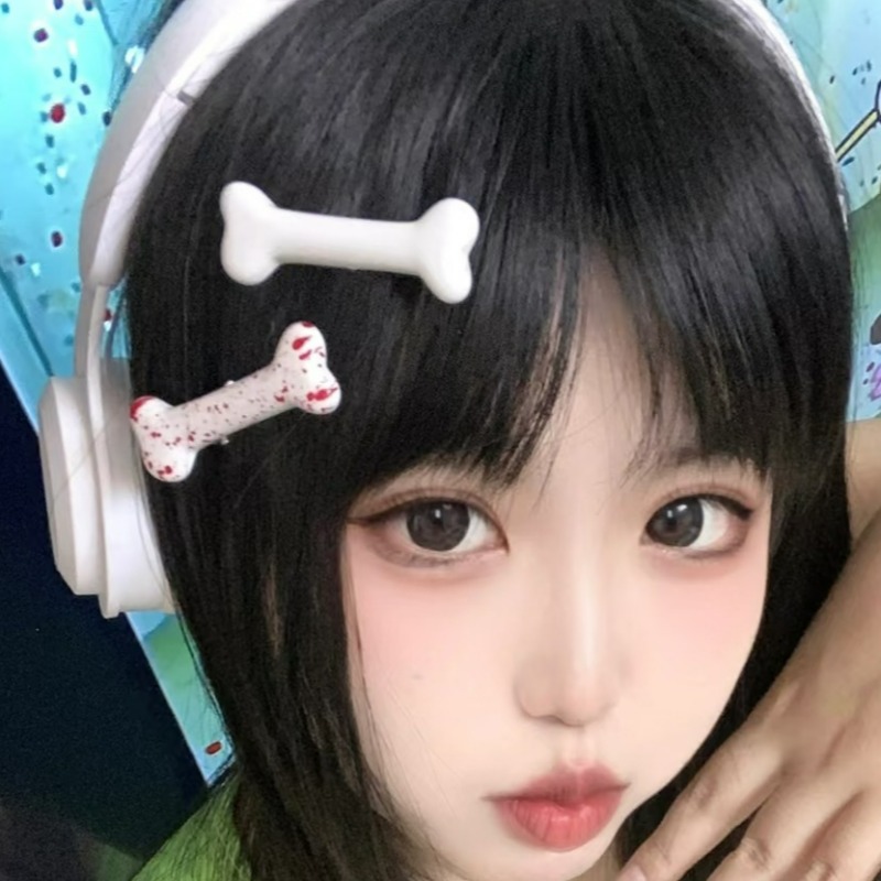 カラフルな骨型ヘアクリップ 可愛いY2Kボビーピン ガールズ - Women Accessories Wholesale China のレビューと価格