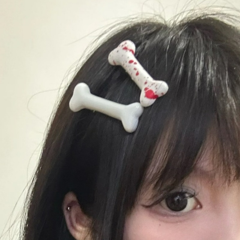 カラフルな骨型ヘアクリップ 可愛いY2Kボビーピン ガールズ - Women Accessories Wholesale China のレビューと価格