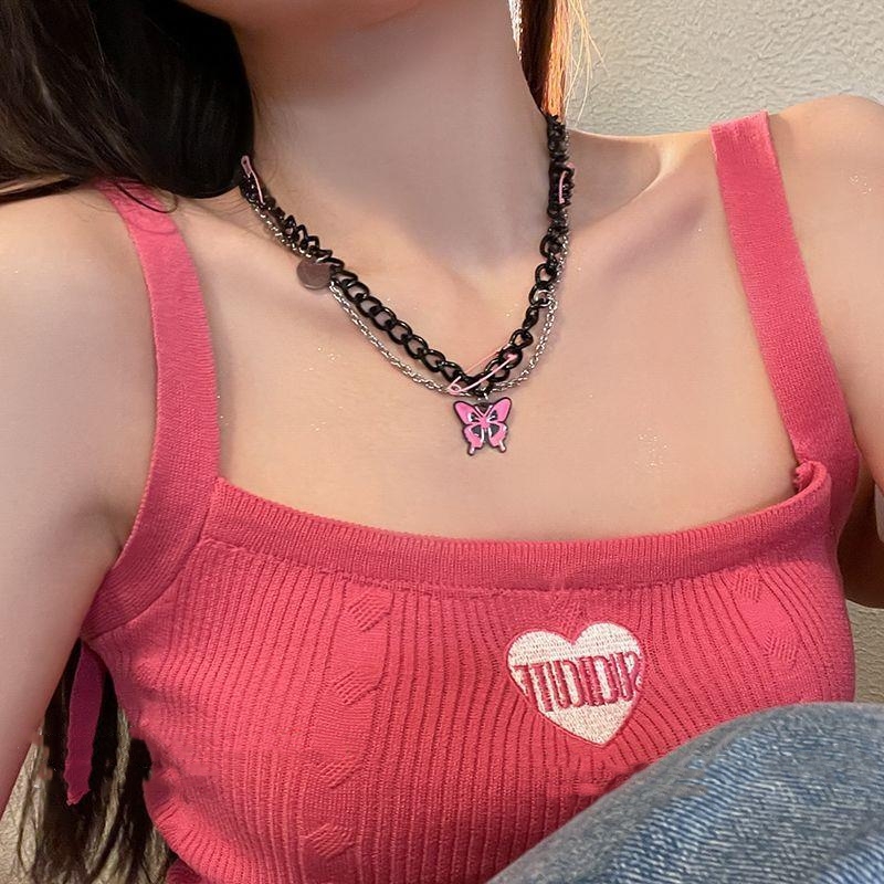 女性用チョーカーネックレス,ヴィンテージピンクキュービックジ - Women'S Emo Accessories のレビューと価格
