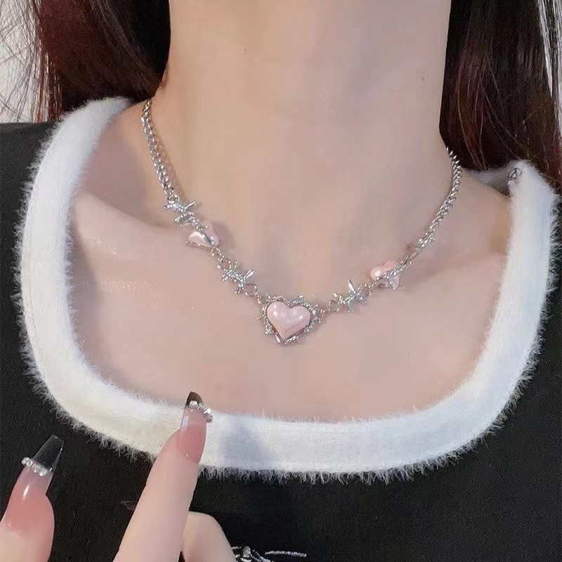 女性用チョーカーネックレス,ヴィンテージピンクキュービックジ - Women'S Emo Accessories のレビューと価格