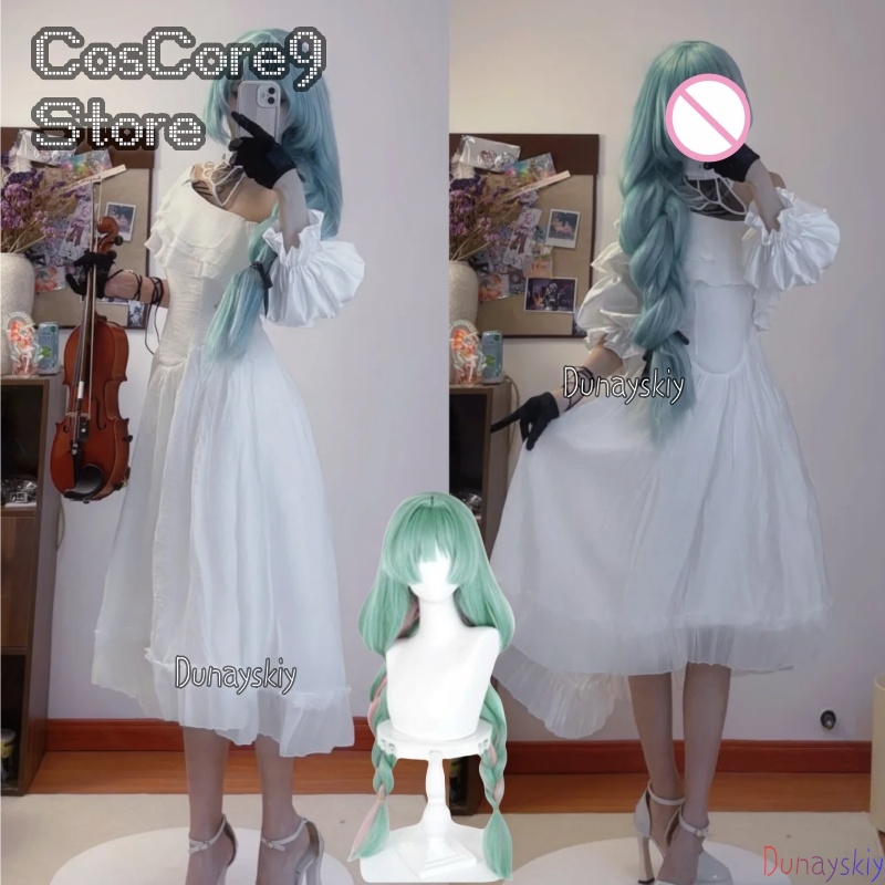 ゲーム風の波フロロバコスプレウィッグ白いドレス Fracts - Women Accessories Dropshipping のレビューと価格